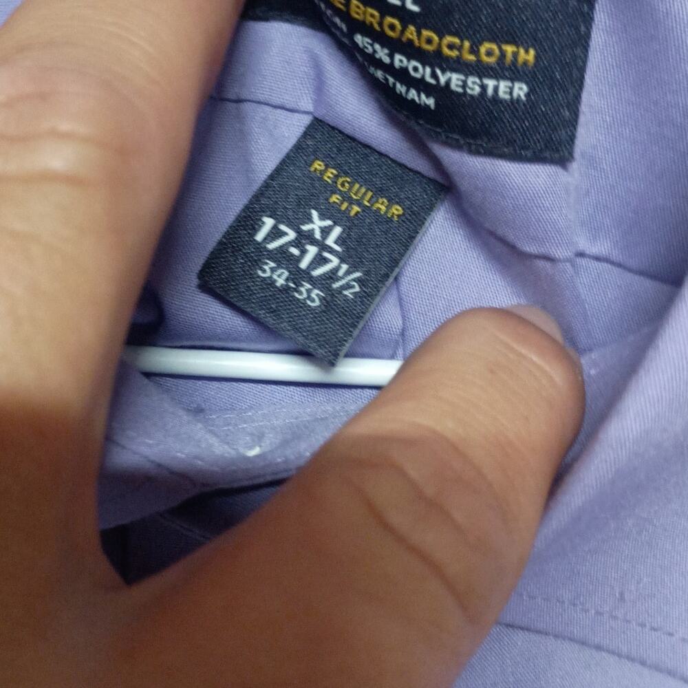 Stafford Men’s XL Purple Long Sleeve Button-Up Dress Shirt - Picture 4 of 7